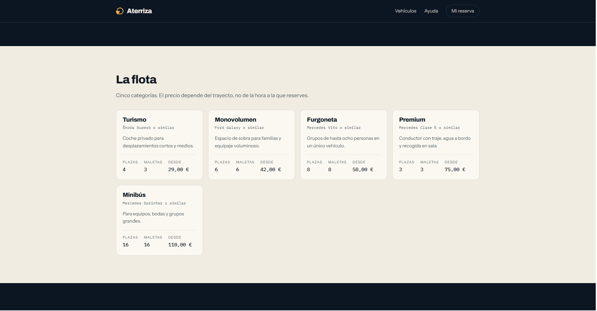 transporte privado — Screenshot 2