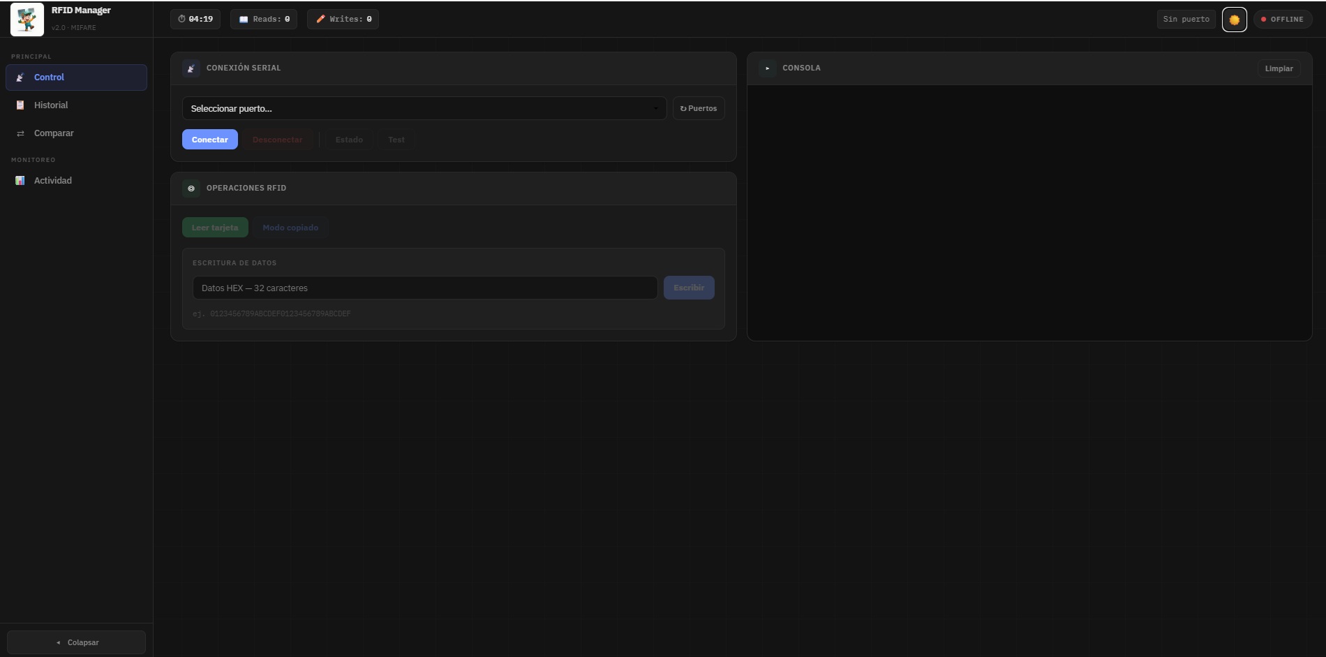 gestor de llavess RFID